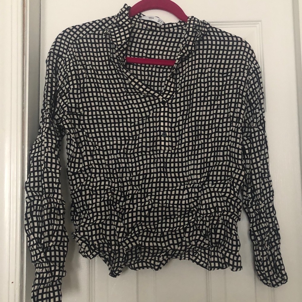Mango checkered grid button down shirt - Picture 4 of 5